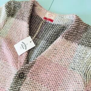 Portuguese Flannel Wool-Blend Cardigan Pink Size Small